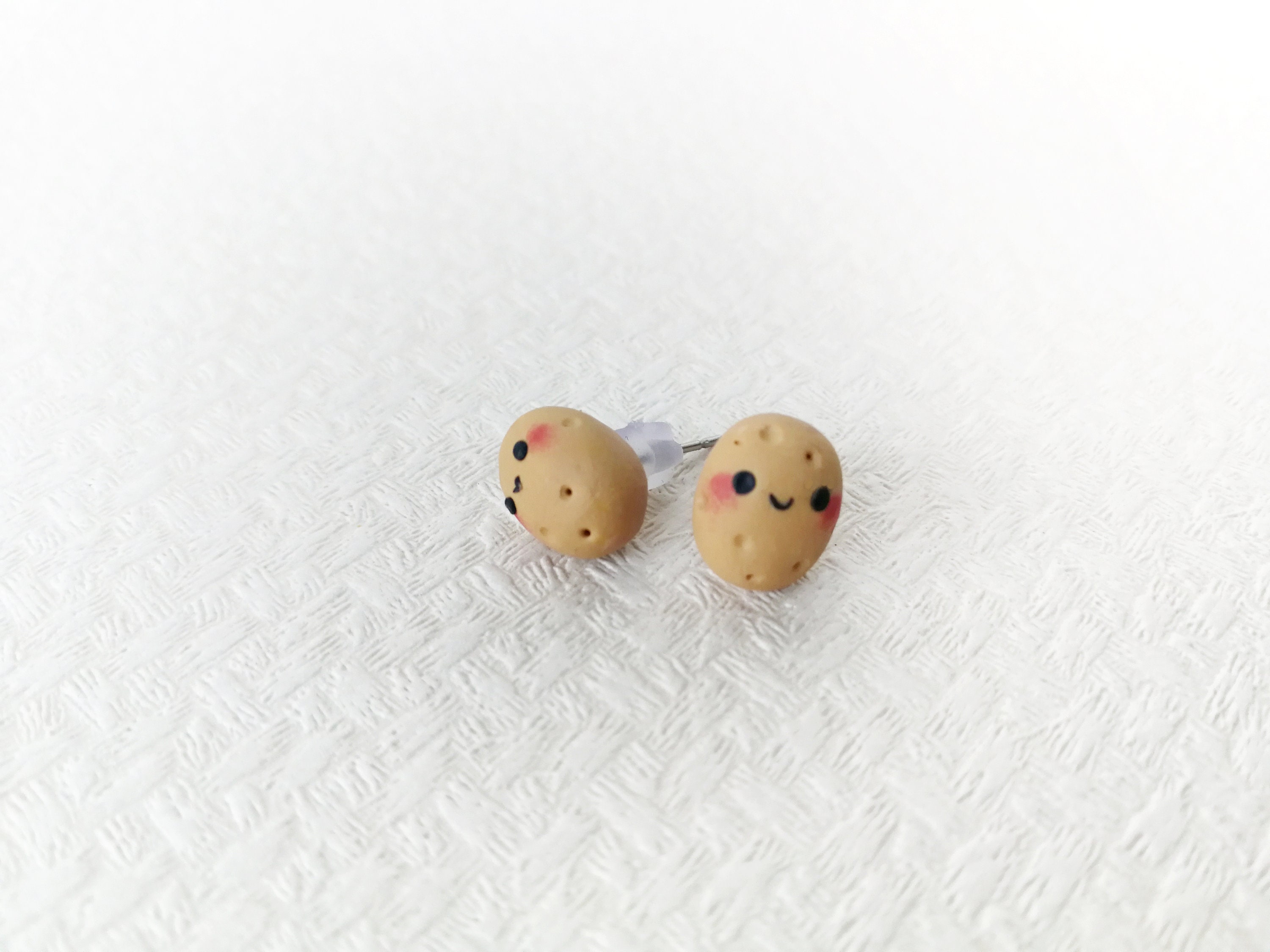 Potato Earrings Secret Santa Gift Kawaii Potato Studs Vegan Etsy