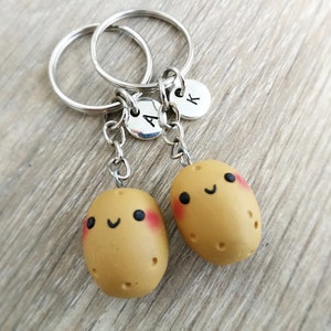 Personalized Potato keychain Christmas gift Kawaii food Funny gift for Him Couples keychains Best Friend Gifts for Her Cute Valentines gift image 5