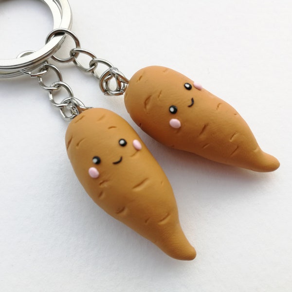 Sweet Potato Keychain Funny couples keyring Best Friend Kawaii key chain BFF Gift