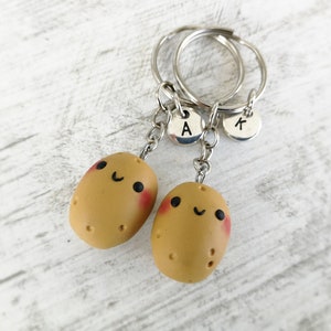 Personalized Potato keychain Christmas gift Kawaii food Funny gift for Him Couples keychains Best Friend Gifts for Her Cute Valentines gift image 3