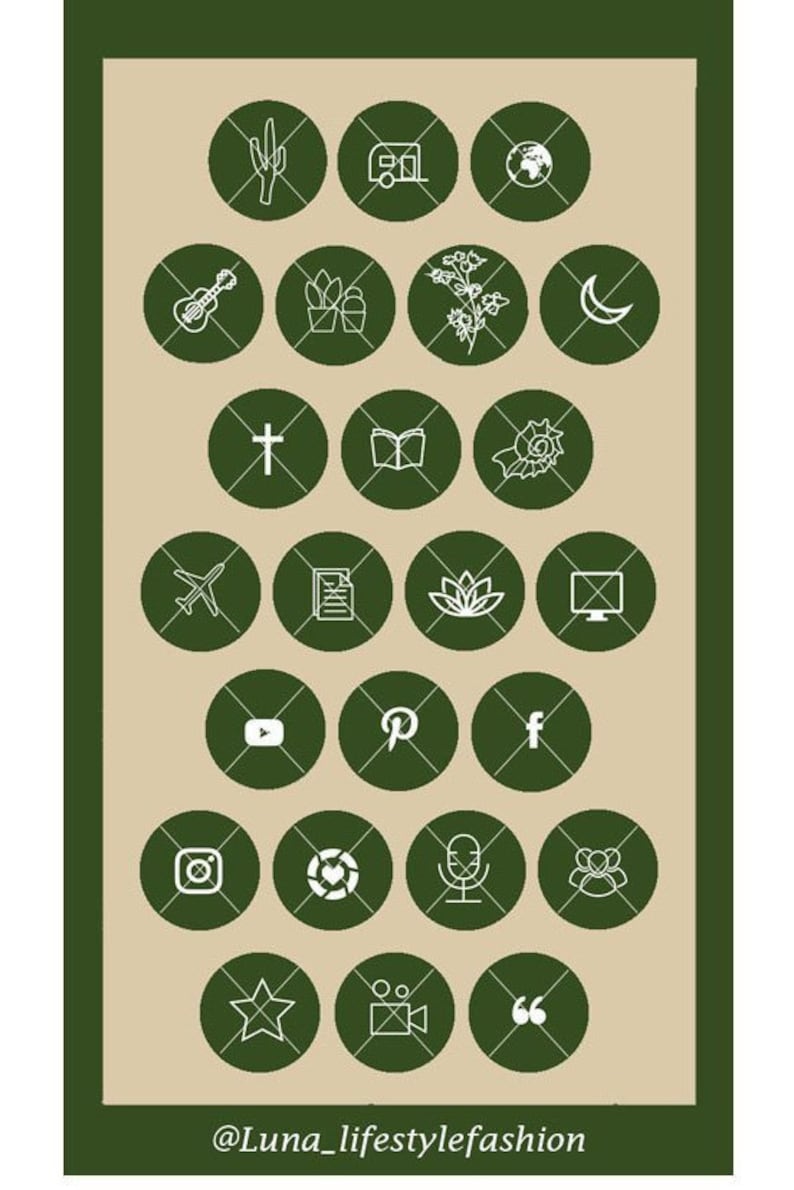 Green Boho Story Covers JPEG icons Highlight Icons 43 Nature Babe Instagram Highlight Covers