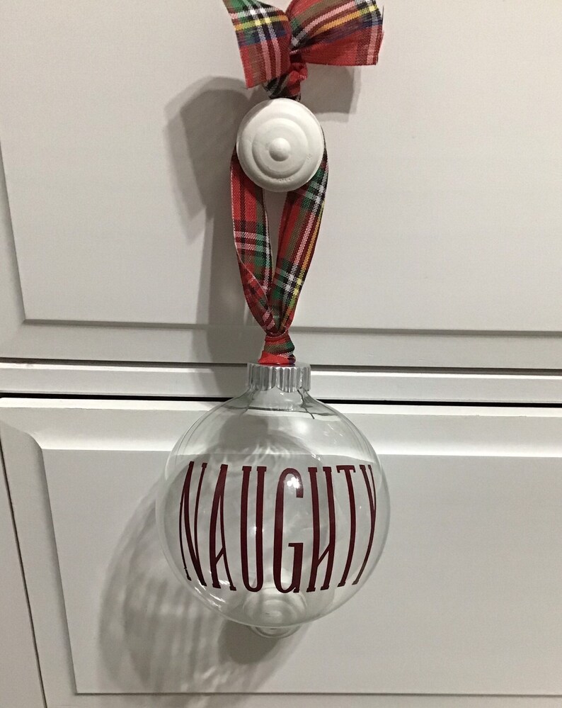 large Christmas bulb ornaments NaughtyNice 4in
