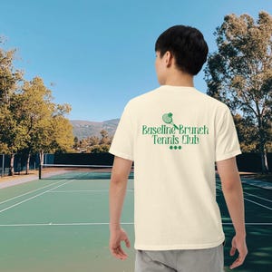 Baseline Brunch Tennis Club Tee Comfort Colors Shirt Gift Idea for Tennis Team Present Idea Tennis Player Gift for Tennis Coach Present