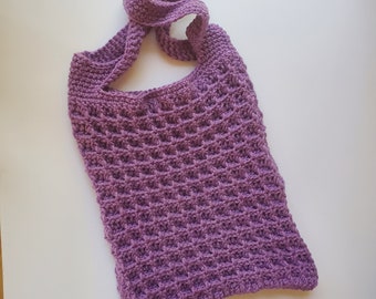 Plum waffle tote bag