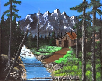 Cabin by the Stream - an original painting