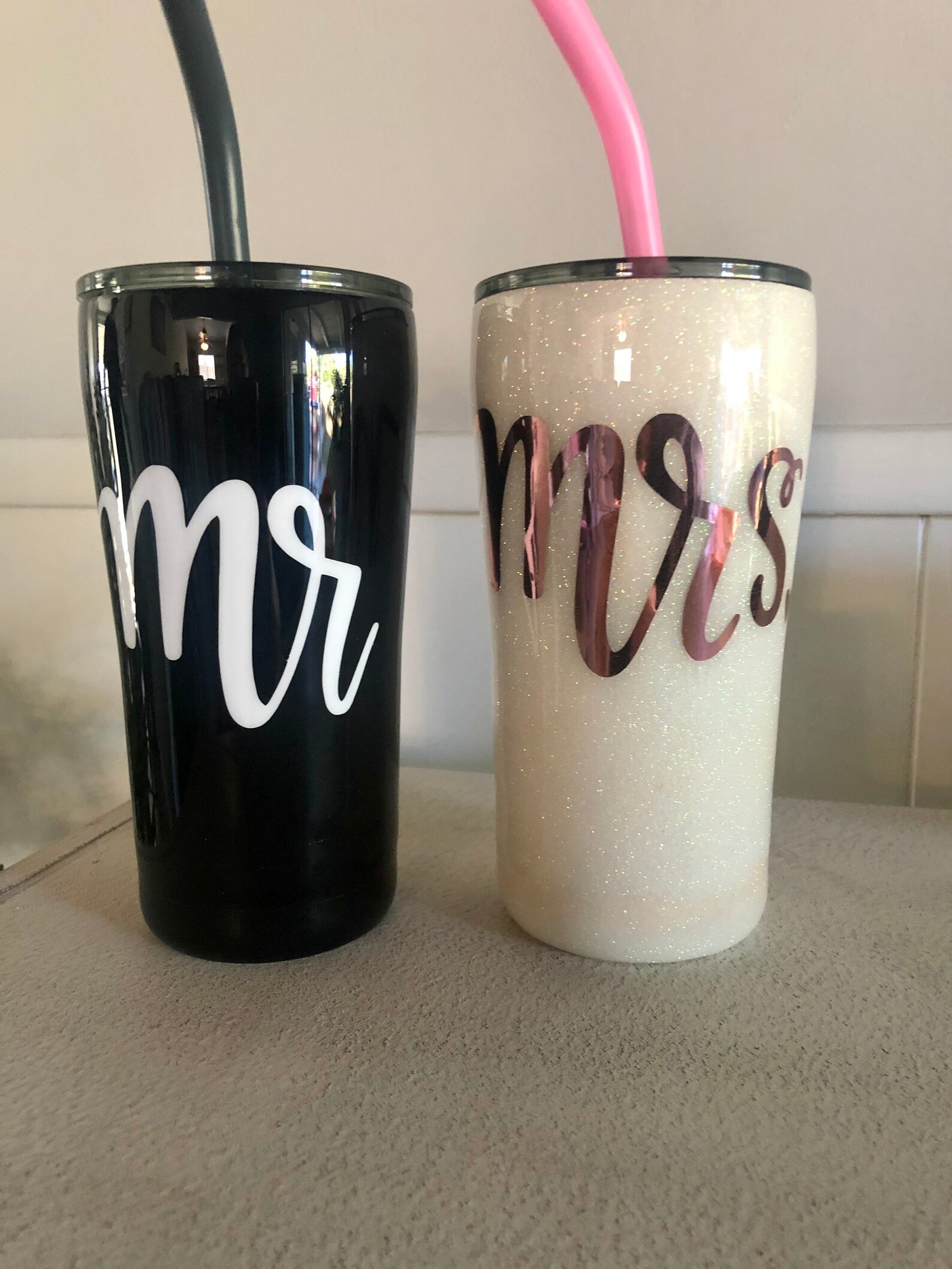 Wedding Tumblers Mr & Mrs 20oz Tumblers Wedding Gifts Etsy
