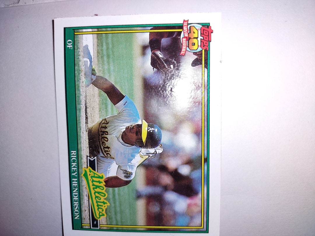 Rickey Henderson Topps Baseball Card. Etsy