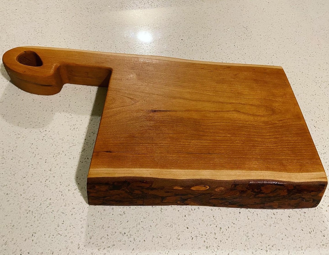 Live Edge Cherry Wood Charcuterie Board, Cutting Board Etsy