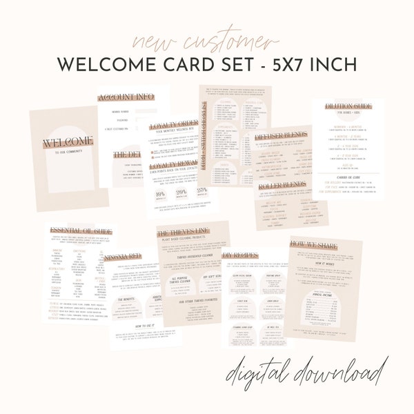 Young Living Welcome 5x7 Inch Card Set - USA New Customer - Non-Bundle Specific