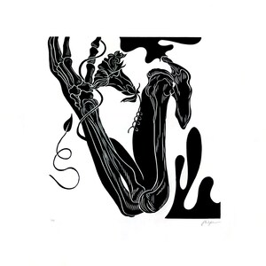 While I Was Wandering #2 - Linocut Print