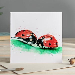 Lieveheersbeestjes geïllustreerde wenskaart