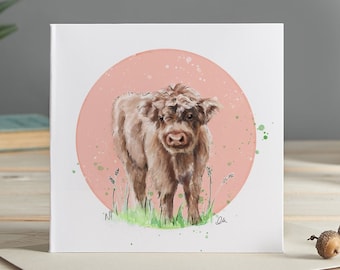 Calf illustrated greeting card