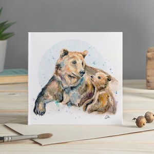 Carte de voeux aquarelle ours