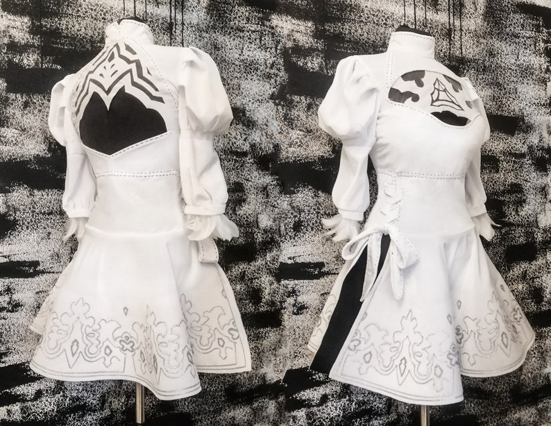 2b yorha Nier Automata cosplay costume dress white other | Etsy
