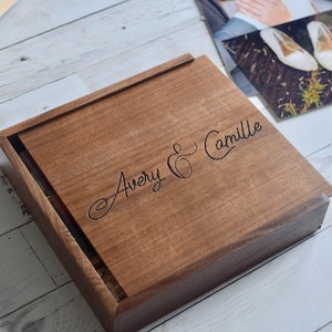 Photo Box - Keepsake Box - Wooden Photo Box - Wedding Memory Box - Memory Box - Cigar Box - Gift Box - Jewelry Box