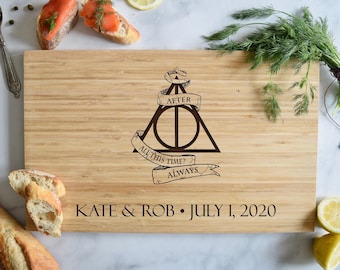 Always - After All This Time - Classic - Custom Engraved Cutting Board - Personalized - Wedding - Engagement