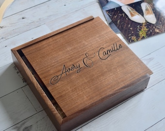 Photo Box - Keepsake Box - Wooden Photo Box - Wedding Memory Box - Memory Box - Cigar Box - Gift Box - Jewelry Box