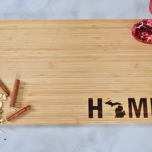 Custom Engraved State Cutting Board - Personalized - Wedding - Engagement - Gift - Anniversary