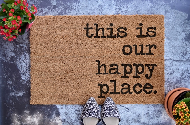 This is Our Happy Place Custom Doormat Personalized Etsy