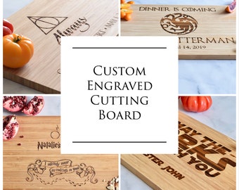 Custom Engraved Cutting Board - Personalized - Wedding - Engagement - Gift - Anniversary