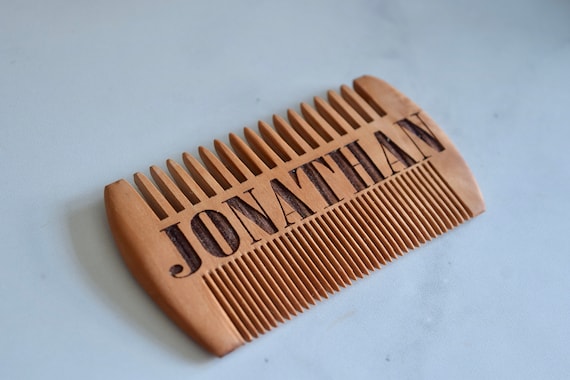 Double Sided Wooden Beard Comb - Sandalwood Beard Comb - Personalized Gifts - Mens Gifts - Pocket Wooden Comb
