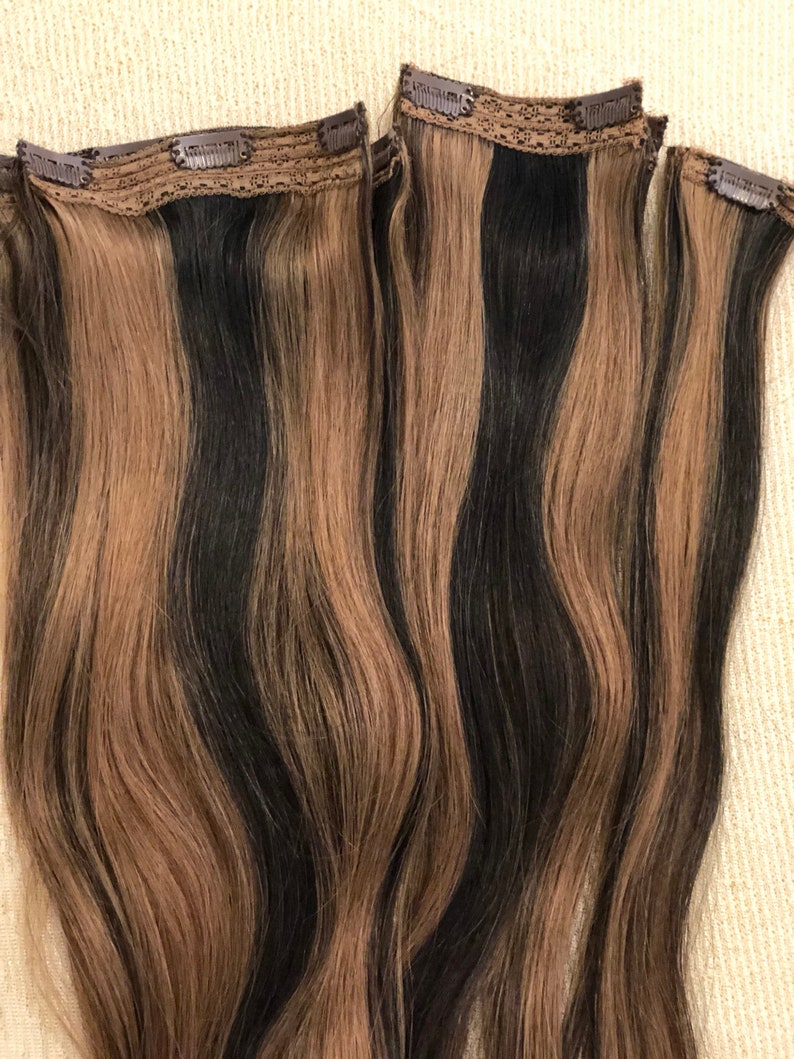 Highlights Clip Ins Hair Extensions Etsy