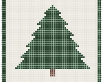Patrón afgano Winter Tree C2C con instrucciones escritas