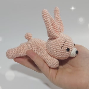 Crochet Bunny Pattern, Lying Bunny Amigurumi Pattern