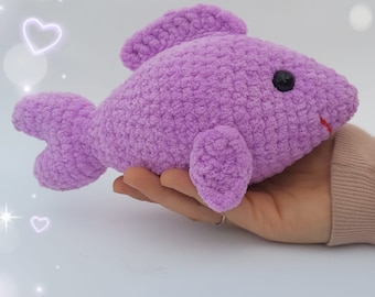 Amigurumi fiskmönster, virkad sammetsfisk