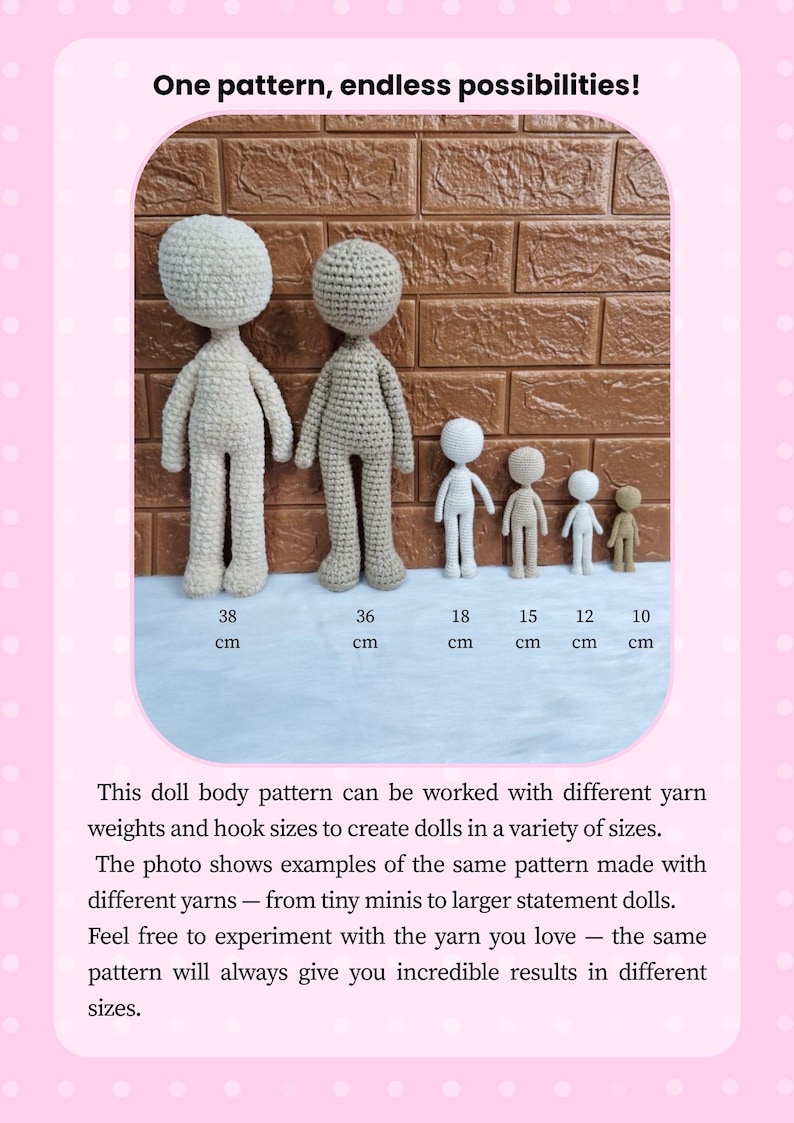 Crochet Doll Body Pattern – Mini No-Sew Amigurumi Tutorial (PDF Pattern) image 7