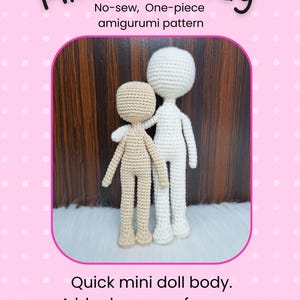 Crochet Doll Body Pattern – Mini No-Sew Amigurumi Tutorial (PDF Pattern) image 10