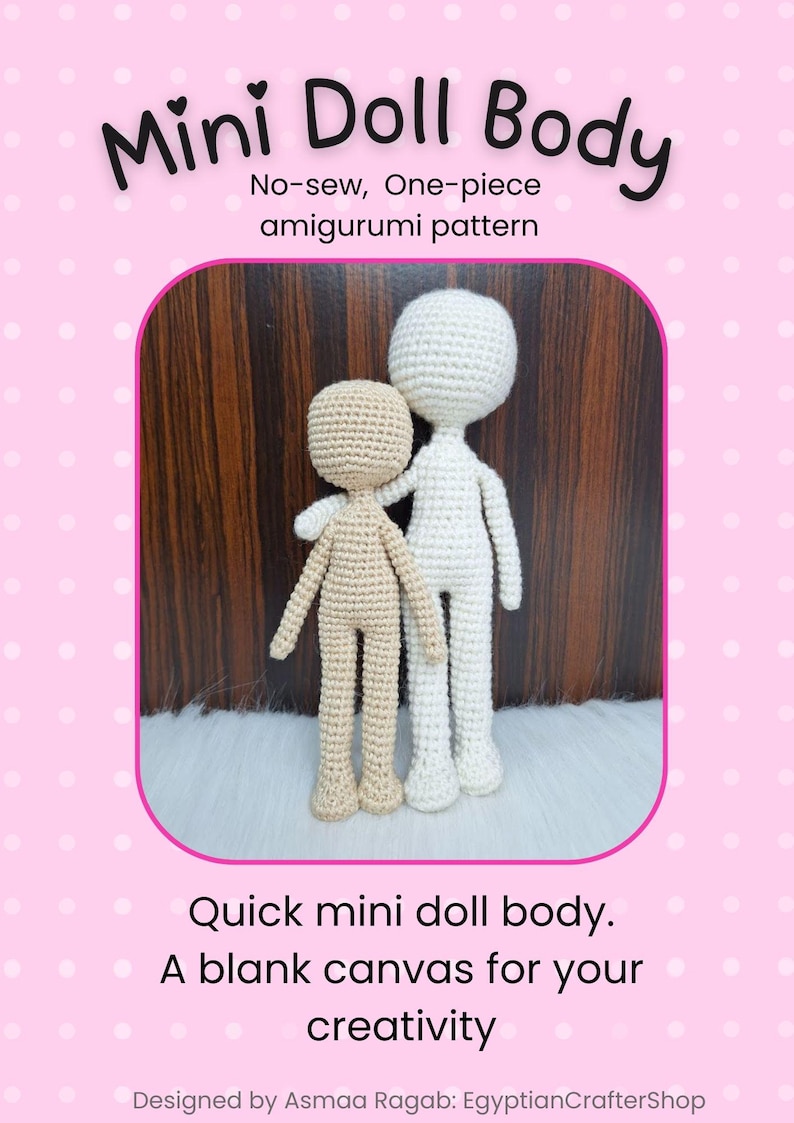 Crochet Doll Body Pattern – Mini No-Sew Amigurumi Tutorial (PDF Pattern) image 10