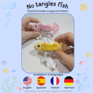 Amigurumi Fish Pattern, Earphone Holder, Crochet Fish, Cord Organizer