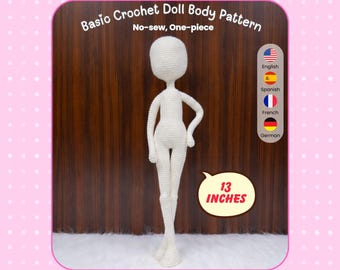 Crochet Basic Doll Body Pattern: 13-inch Curvy Amigurumi (Digital Download)
