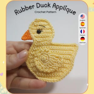 Patroon gehaakte rubberen eend appliqué (digitale download)