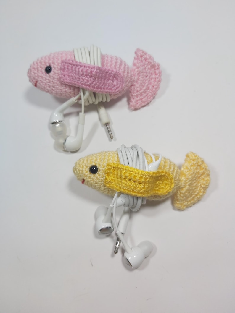 Amigurumi Fish Pattern, Earphone Holder, Crochet Fish, Cord Organizer image 9