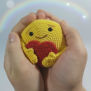 Care React Amigurumi Pattern, Crochet Emoji Pattern