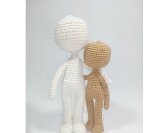 Amigurumi Doll Body Pattern, Crochet Mini Amigurumi Doll, Little amigurumi doll,  Crochet No Sew One-Piece Pattern ,"4, 5 &6 Inches"