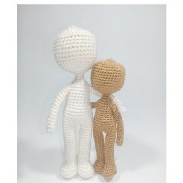 Amigurumi Doll Body Pattern, Crochet Mini Amigurumi Doll, Little amigurumi doll,  Crochet No Sew One-Piece Pattern ,"4, 5 &6 Inches"