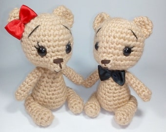 Crochet Chibi Bear Amigurumi Pattern, 6 Inches Tall