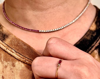 14k Ruby \u0026 Diamond Tennis Necklace 14k 