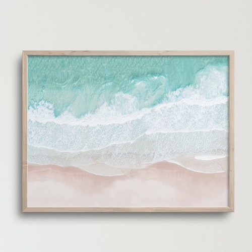Aerial Ocean Beach UNFRAMED Print Wall Art Modern Beach Etsy
