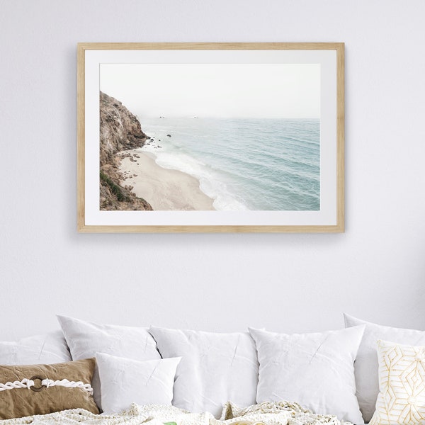 California Coastline FRAMED Art Print, Coastal Wall Art, Ocean Landscape, Beach Decor, Matted Frame, Big Sur Photography, Seascape Art
