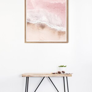 Luchtfoto roze oceaanzicht, ingelijste muurkunst afbeelding 2