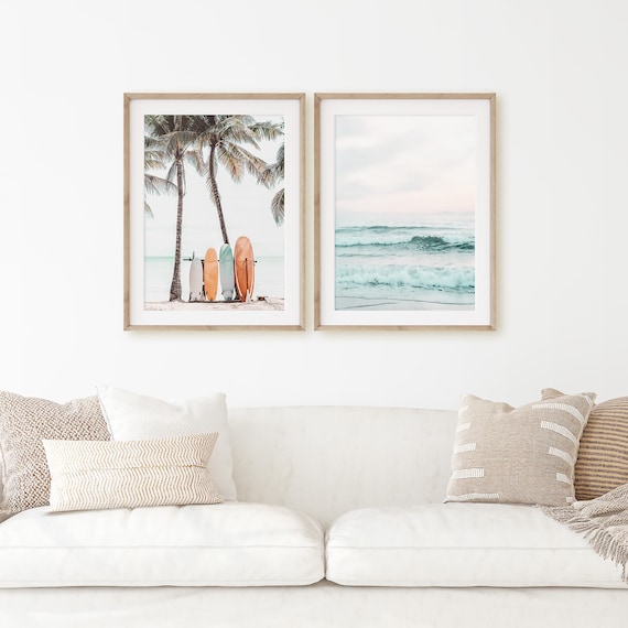Beach Prints Set Unframed Art Prints Set of Two Posters Etsy