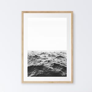 FRAMED Black And White Ocean Waves Photography