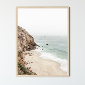 Ingelijste kustmuurkunst, fotografie kust Californië, Rockland-prints, beukende golven