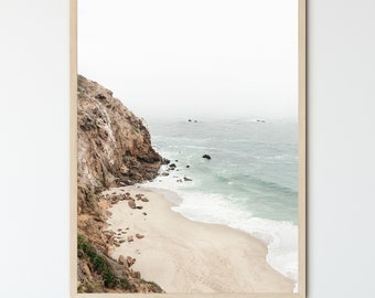 Ingelijste kustmuurkunst, fotografie kust Californië, Rockland-prints, beukende golven