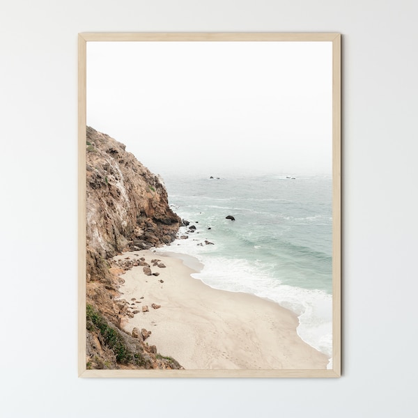 Framed Coastal Wall Art, California Coast Photography, Rockland Prints, Crashing Waves