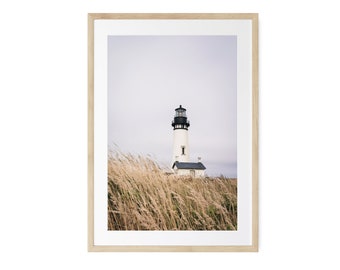 Lighthouse Print, Art Print, Coastal Farmhouse, Oregon Coast, Newport Photography, Framed Prints, Coastal Wall Art, Framed And Unframed